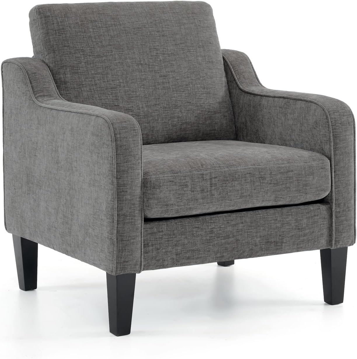 Accent Chairs for Living Room Chairs Reading Chair Mid Century Modern Chair Soft Chenille Sofa Chair Upholstered Arm Chair Comfy Chair Side Chair (Light Grey Chenille)