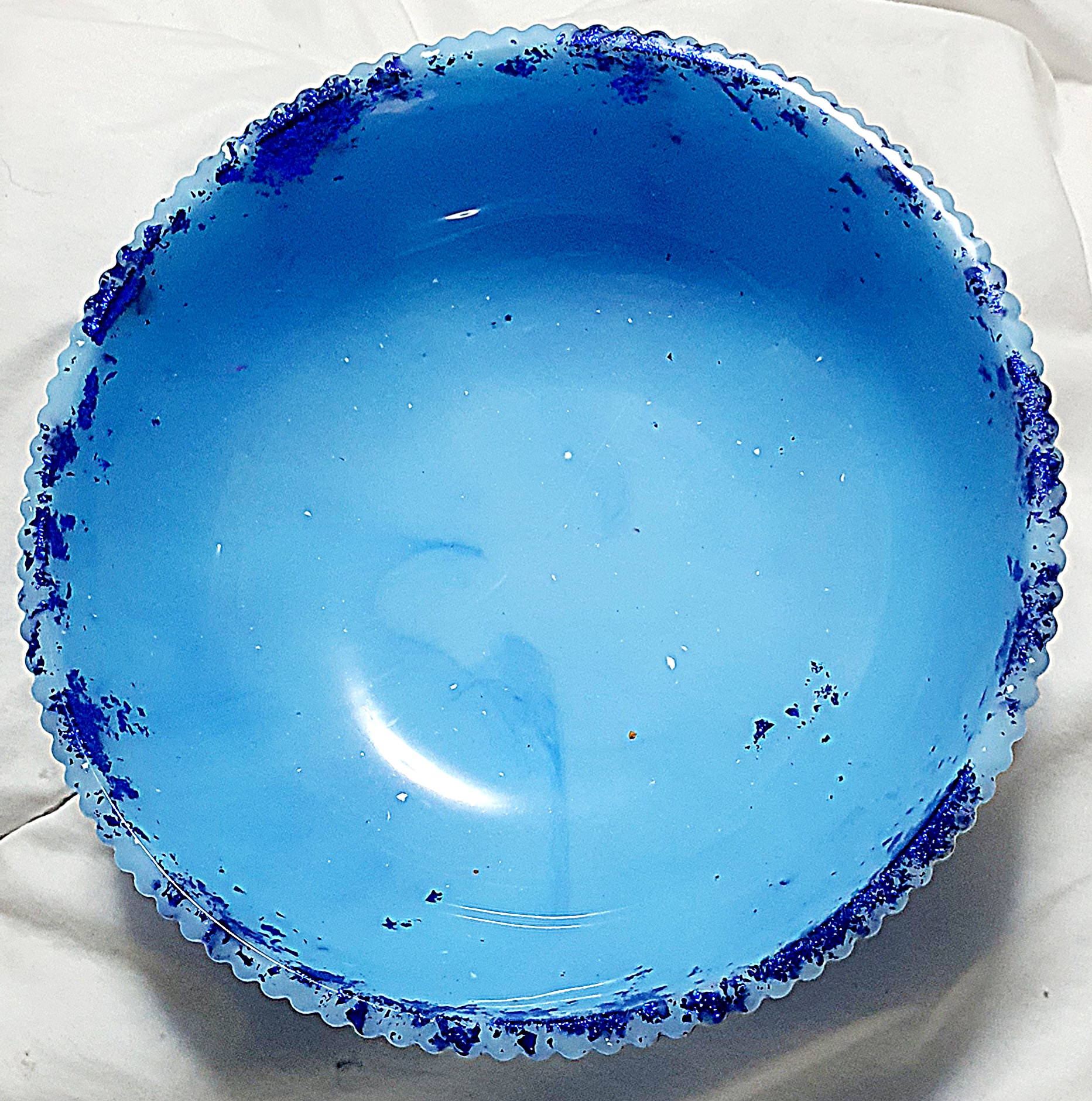 Blue Vintage Glass Bowl