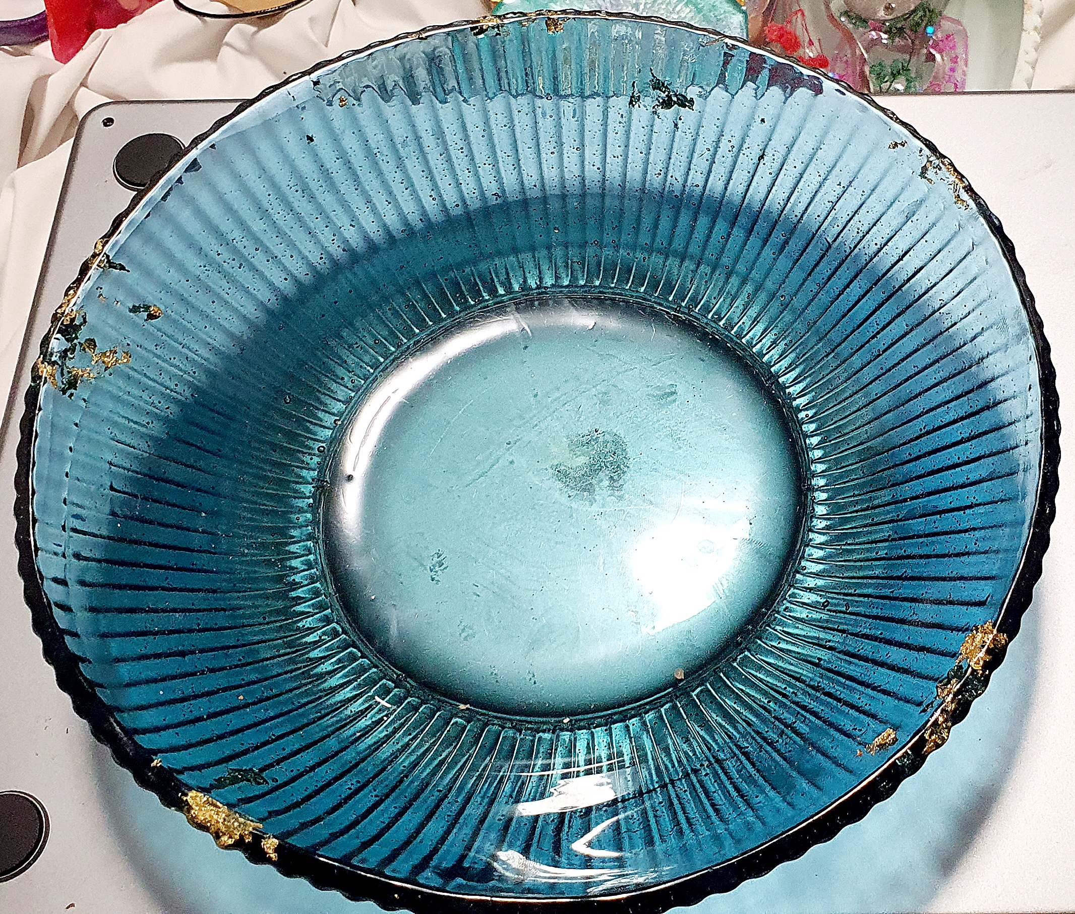 Vintage Blue Glass Bowl