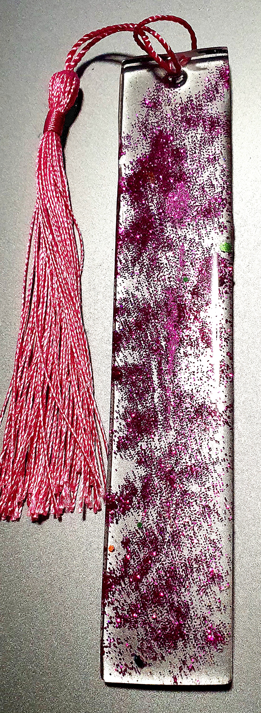 Resin Bookmark with Pink Tassel