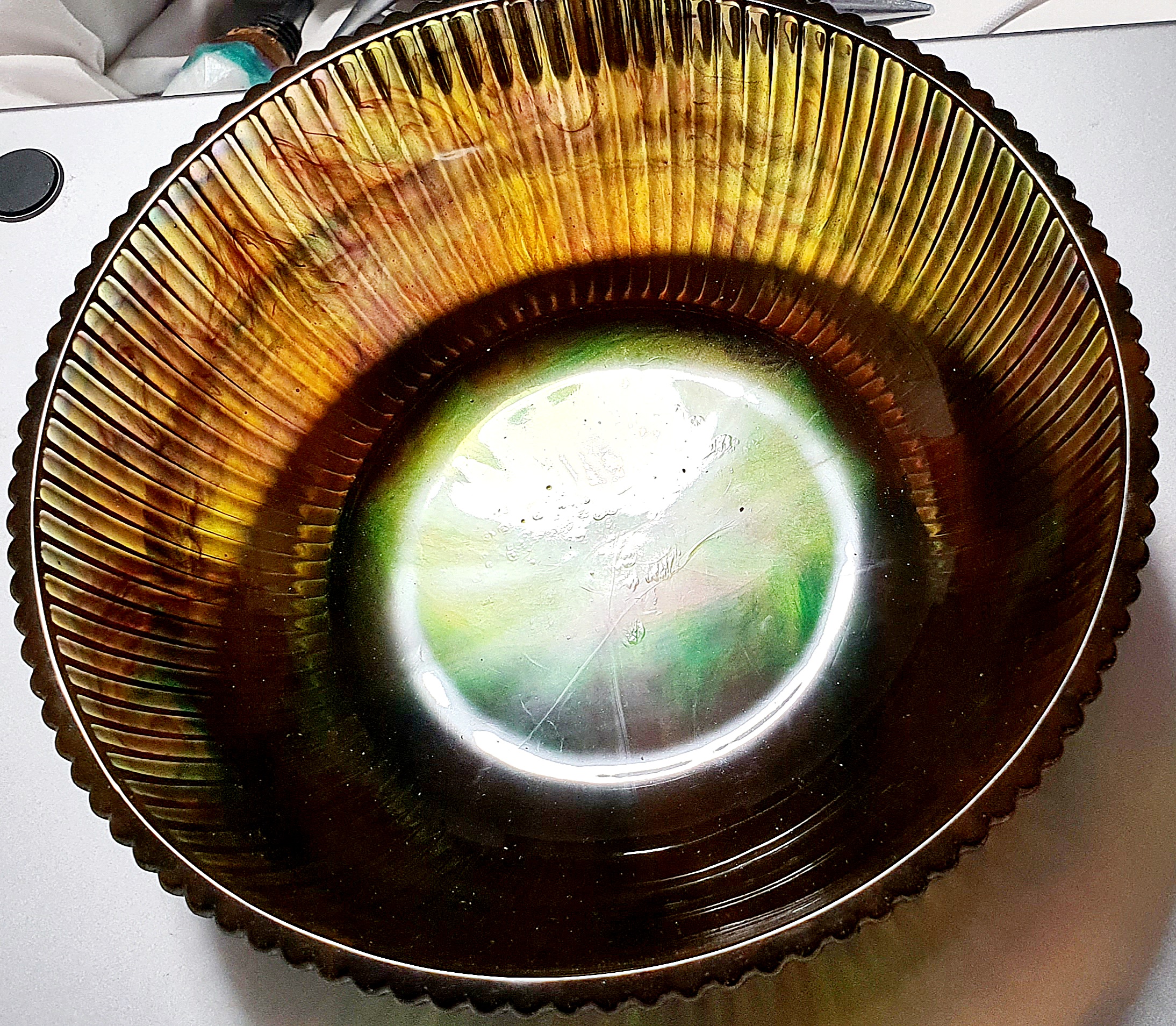 Vintage Iridescent Glass Bowl