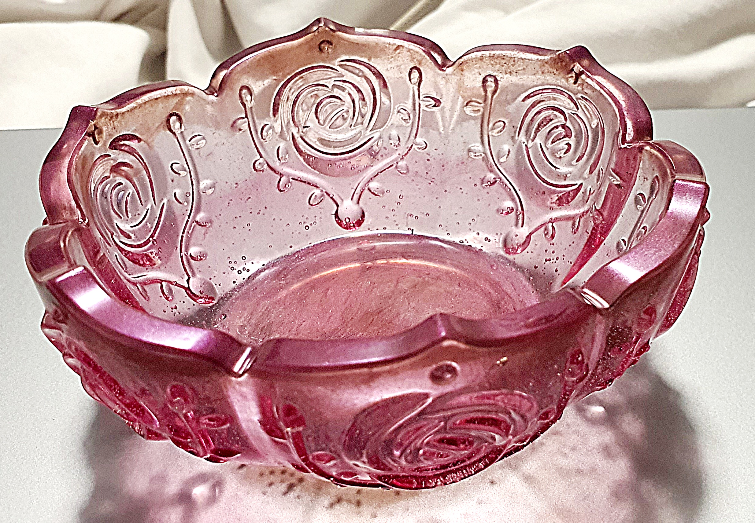 Vintage Pink Glass Bowl