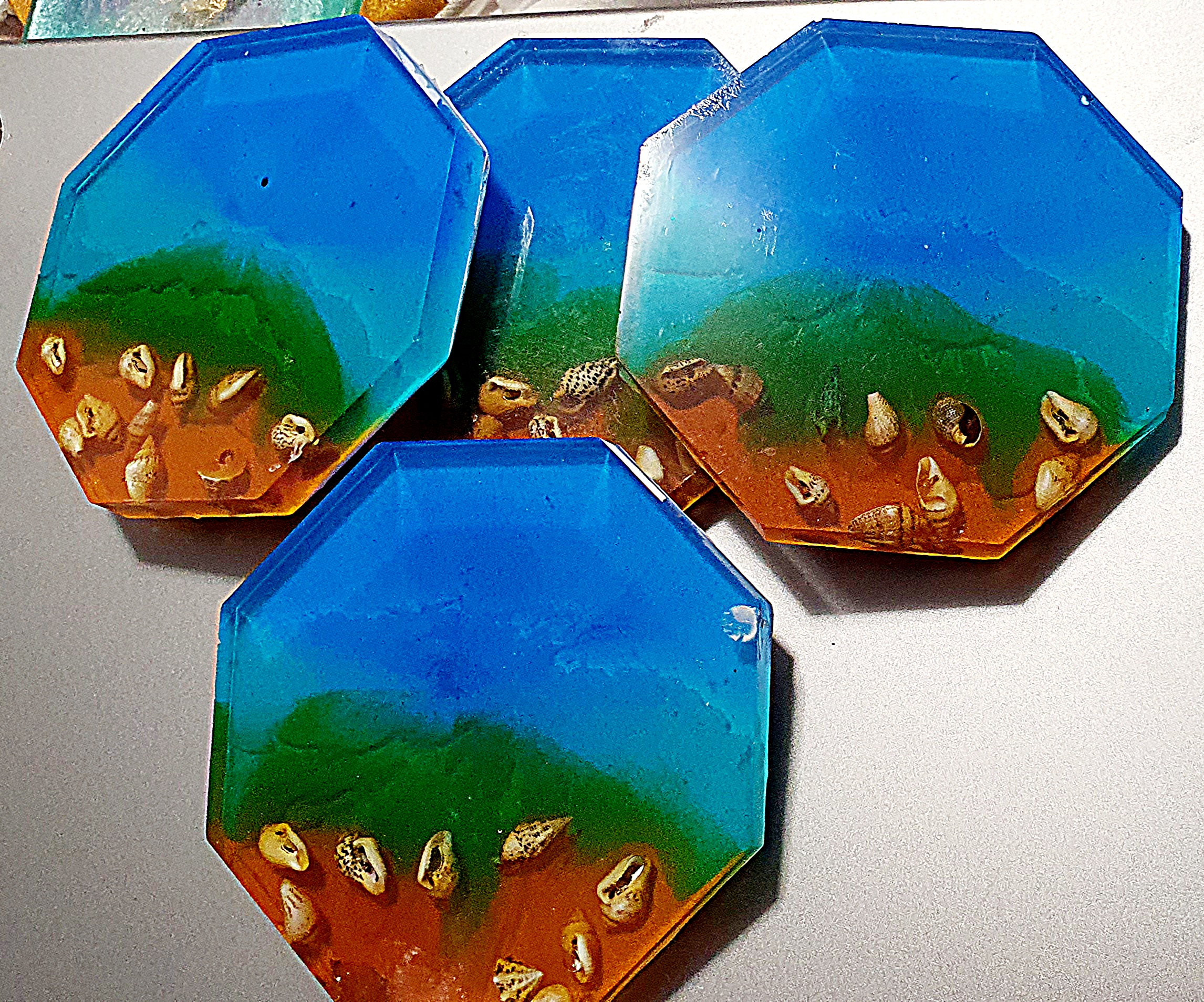 Beach Scene Resin Coasters