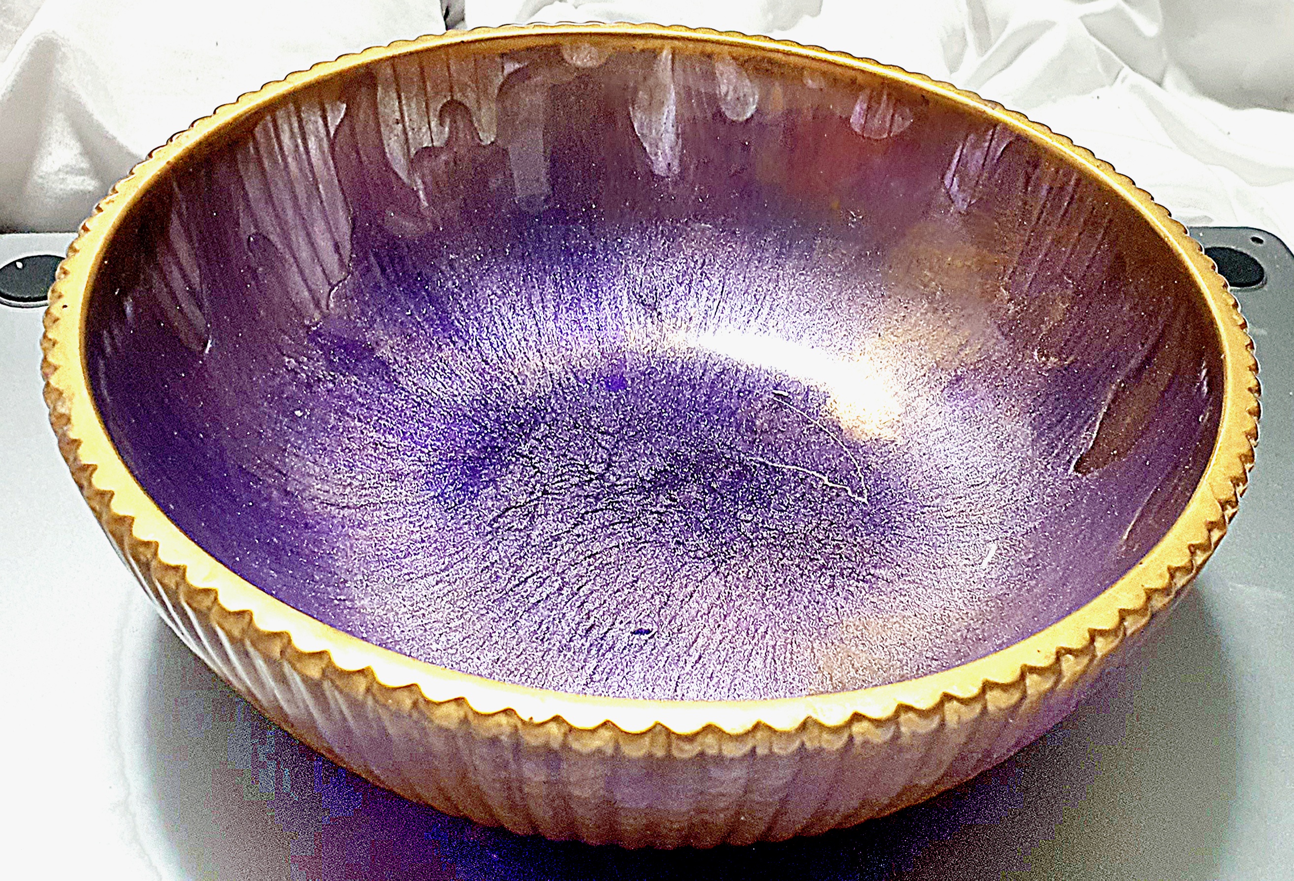 Purple Ceramic Textured Bowl