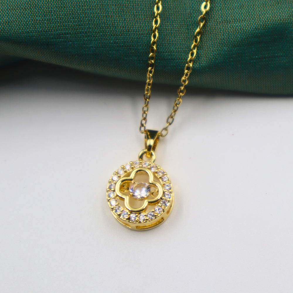 Anti-Tarnish Gold Plated Crystal Pendant Necklace |
