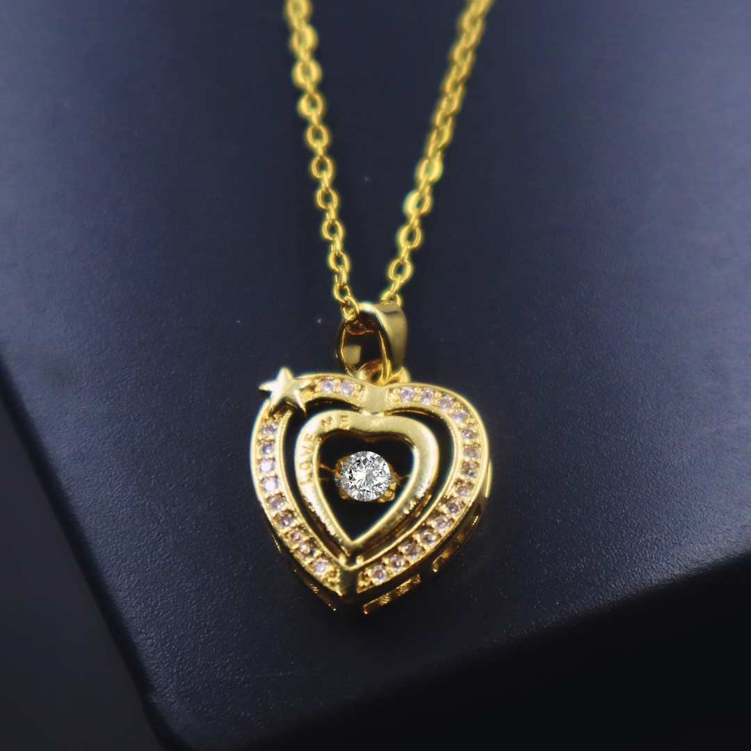 Anti-Tarnish Gold Plated Heart Shaped Pendant Necklace