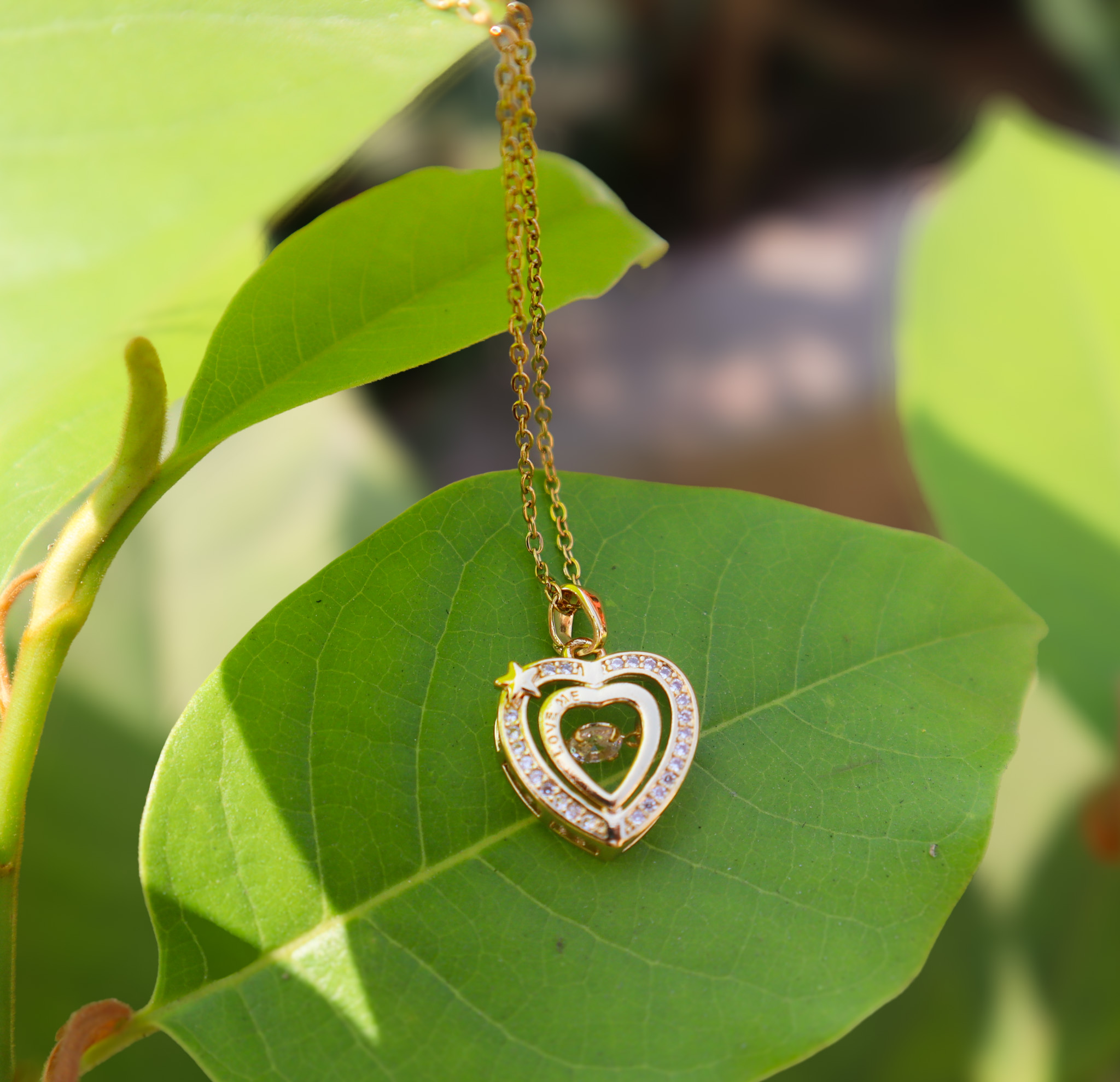 Anti-Tarnish Gold Plated Heart Shaped Pendant Necklace