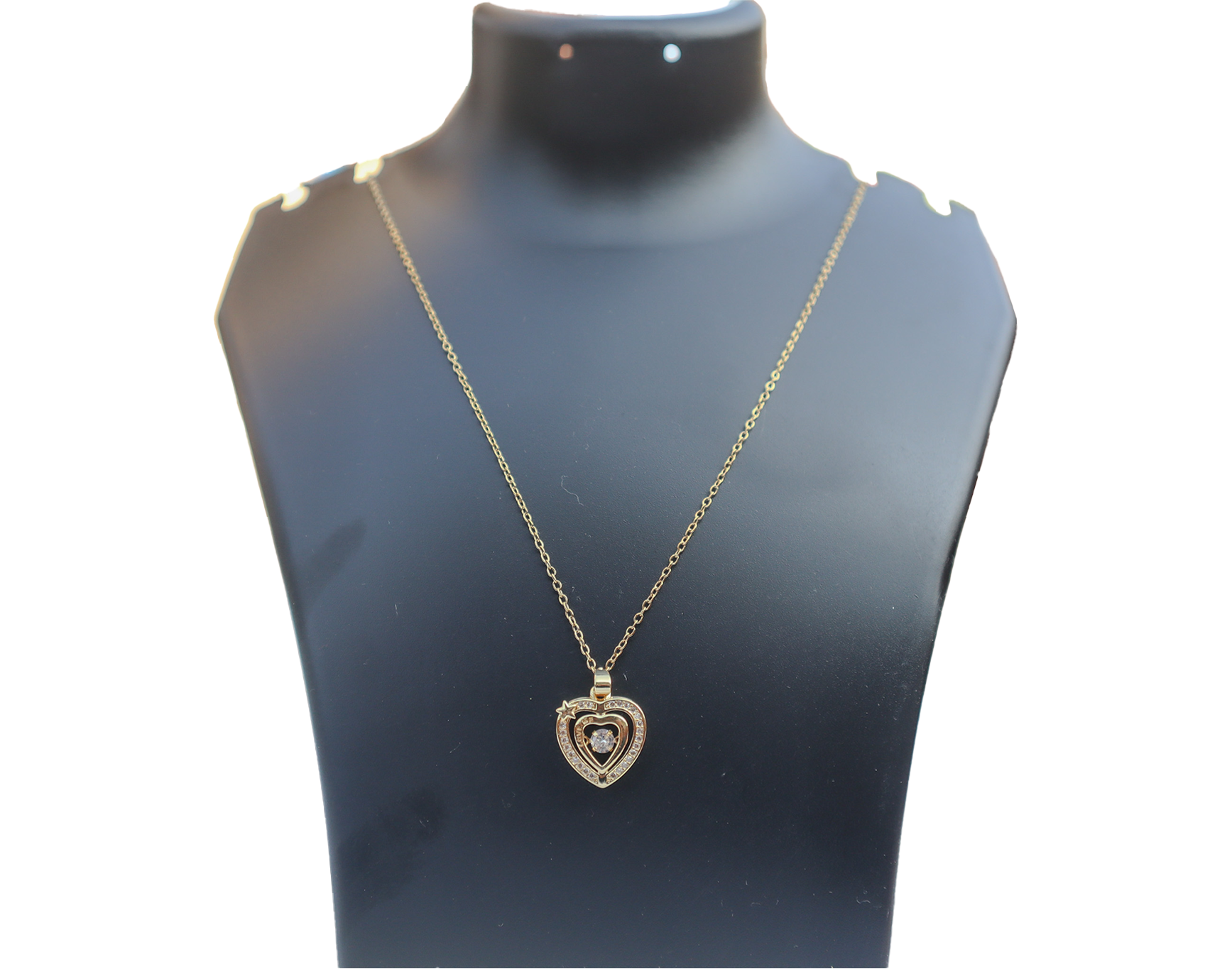 Anti-Tarnish Gold Plated Heart Shaped Pendant Necklace