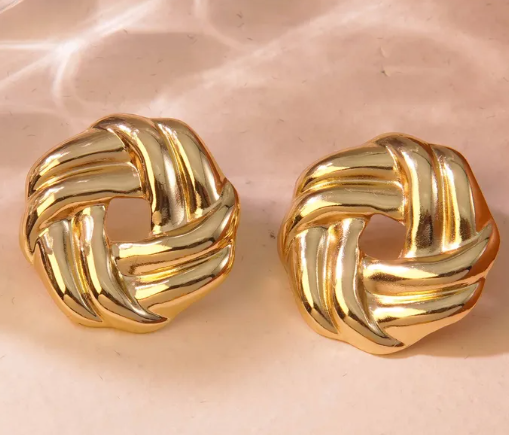 Stainless Steel Imitation Oversized Gold Ear Studs