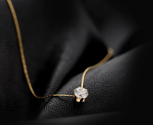 18K Gold Plated Korean Style Solitaire Necklace Pendant