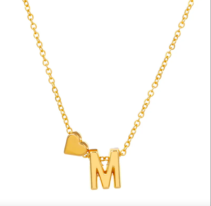 Gold Initial 'M' Necklace
