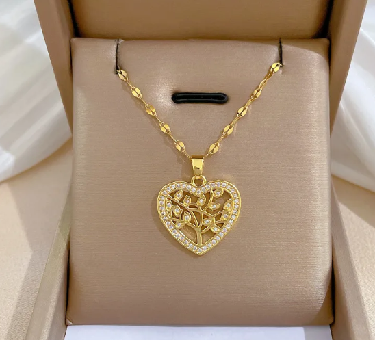 Gold Heart Pendant Necklace