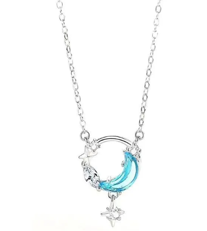 Star Moon Necklace Women's Trendy Sweet Clavicle Chain Niche Personality Elegant Internet Celebrity High-end Pendant