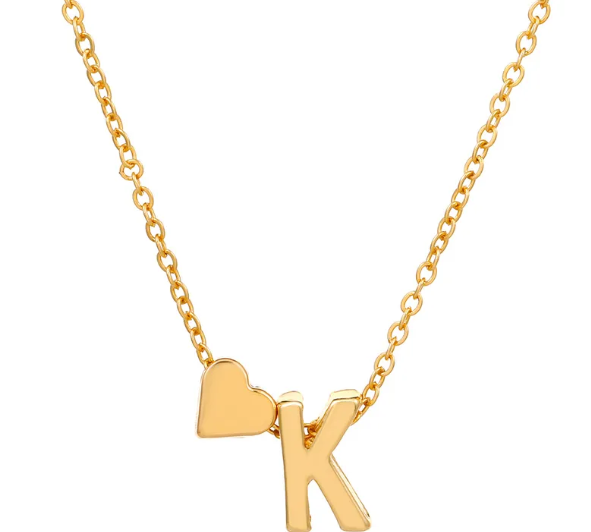 Gold Initial 'K' Necklace | English letter pendant wholesale