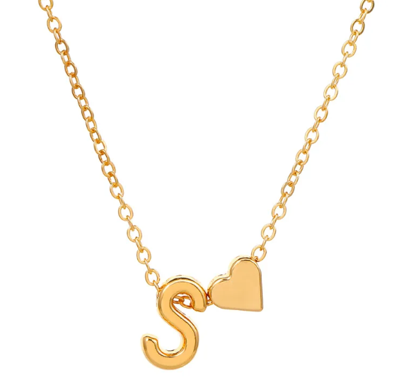 Gold Initial 'S' Necklace | Pendant English letters wholesale