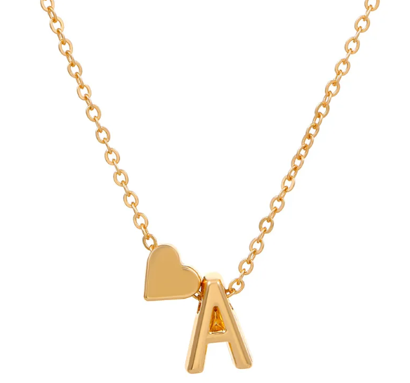 Gold Initial 'A' Pendant Necklace
