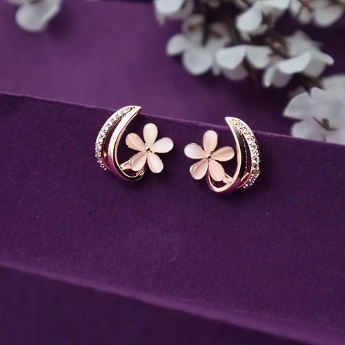 Rose Gold Floral Earrings