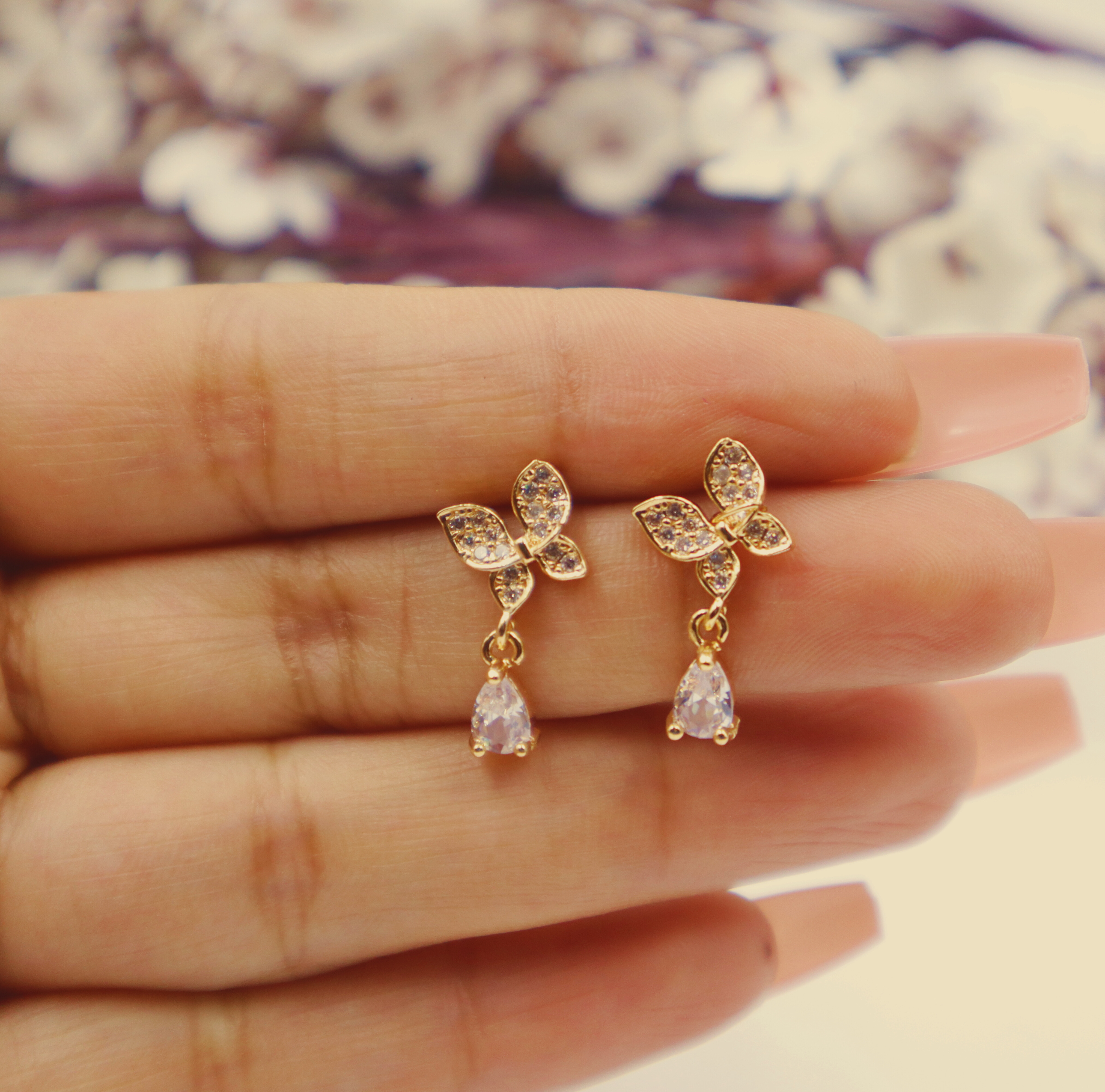 Gold Butterfly Earrings