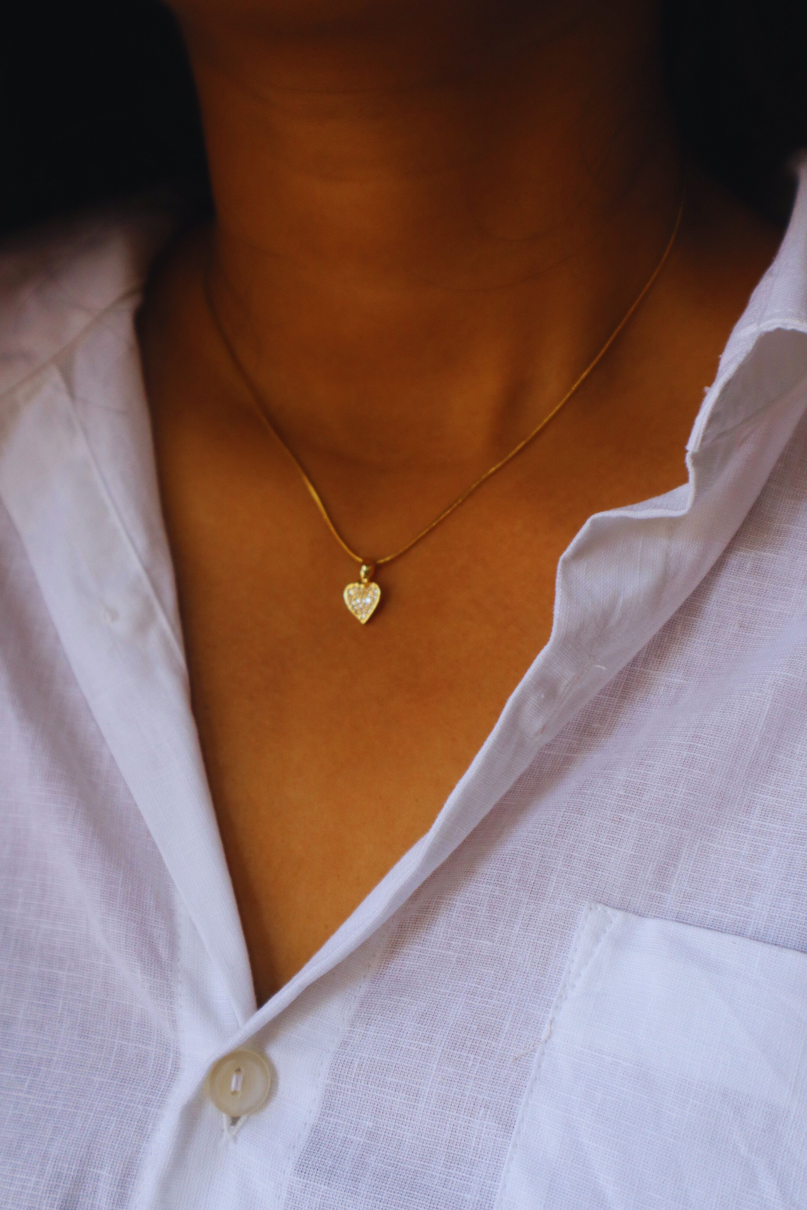 Gold Heart Pendant Necklace