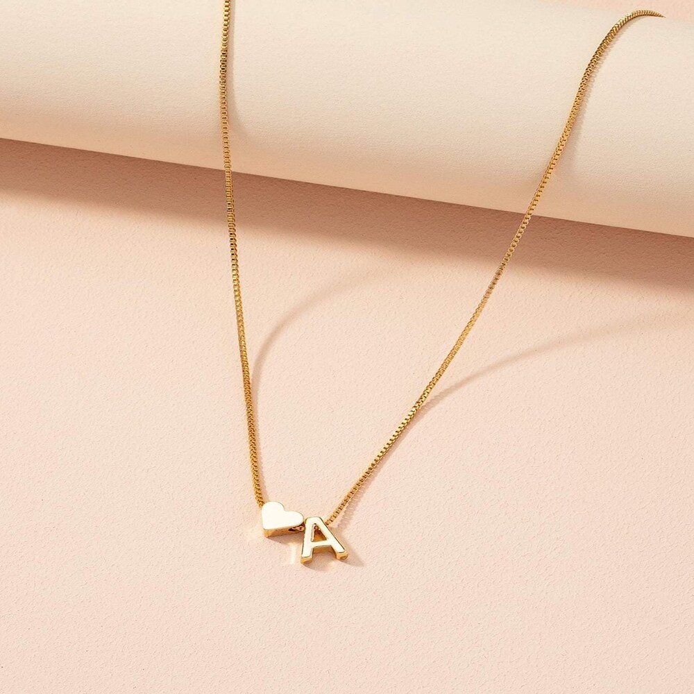 Gold Initial 'A' Pendant Necklace