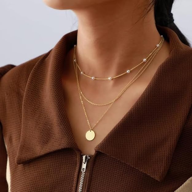 Simple Style Solid Color Alloy Wholesale Layered Necklaces
