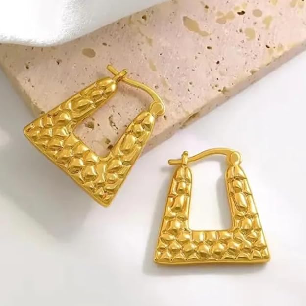 Latest Fashion Gold Plated Geometric Hoops 1