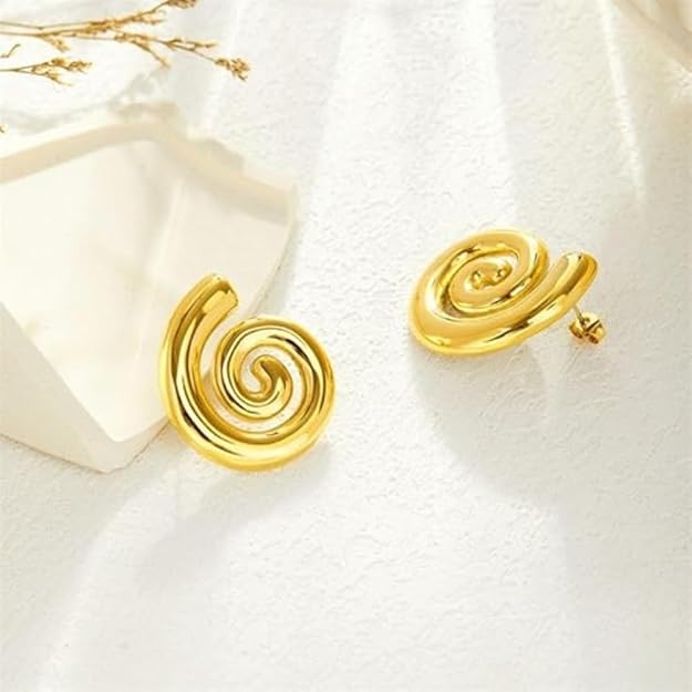 Gold Plated Spiral Earrings