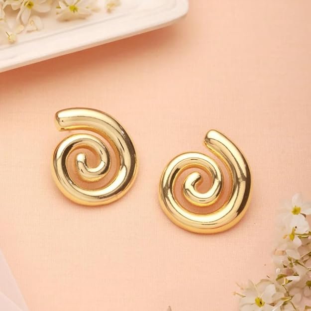 Gold Plated Spiral Earrings