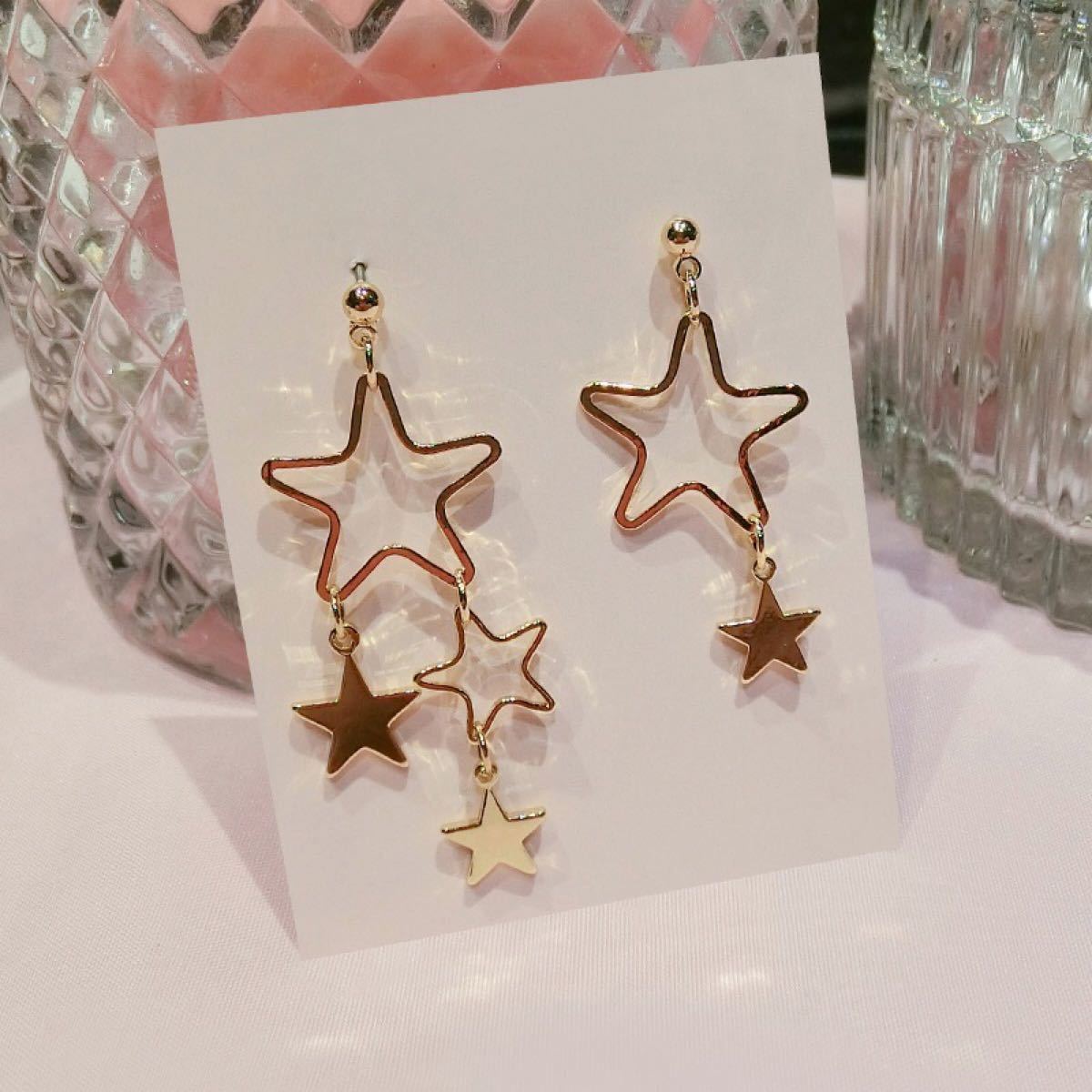 Star-shaped Dangling Earrings