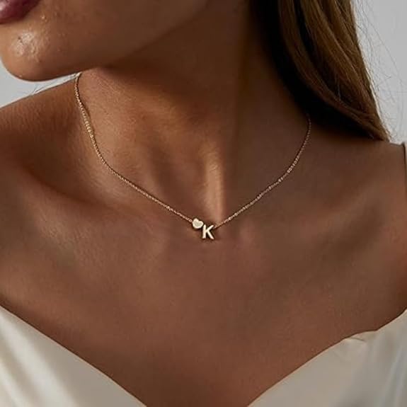 Gold Initial 'K' Necklace | English letter pendant wholesale