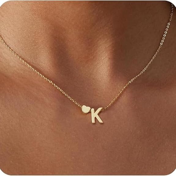 Gold Initial 'K' Necklace | English letter pendant wholesale