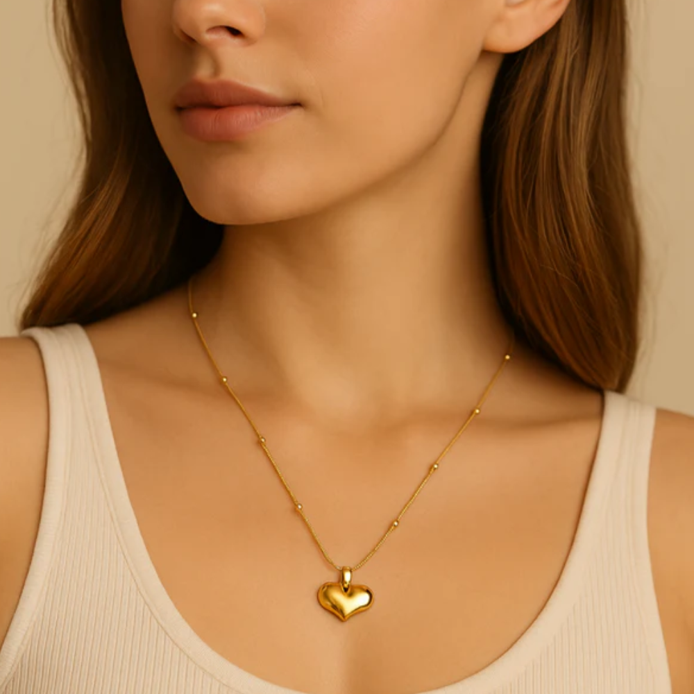 Gold Heart Pendant Necklace