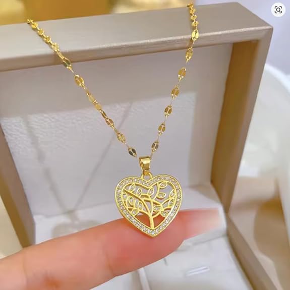 Gold Heart Pendant Necklace
