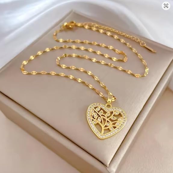 Gold Heart Pendant Necklace