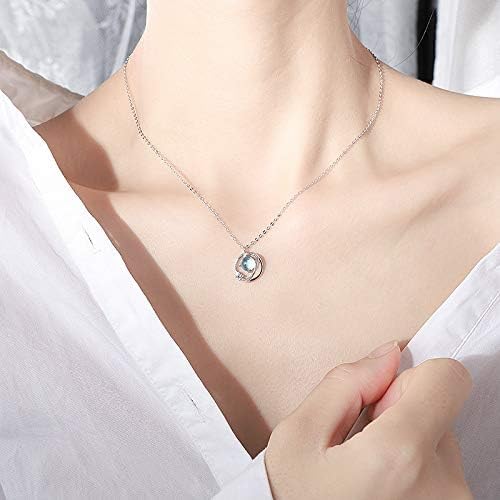 Wholesale Jewelry Novelty Planet Alloy Artificial Gemstones Pendant Necklace