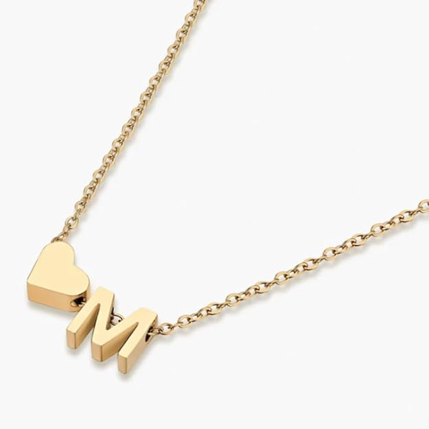 Gold Initial 'M' Necklace