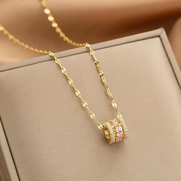 Gold Toned Stylish Simple Dainty Zircon Pendant
