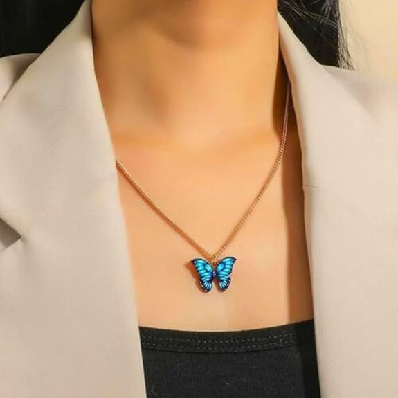 Fashion Butterfly Alloy Plating Women's Pendant Necklace