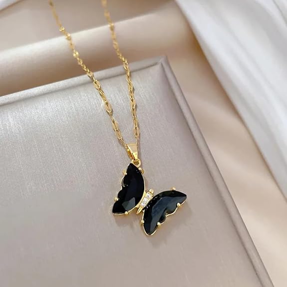Premium Zircon 18K Gold Plated Butterfly Jewelry Set