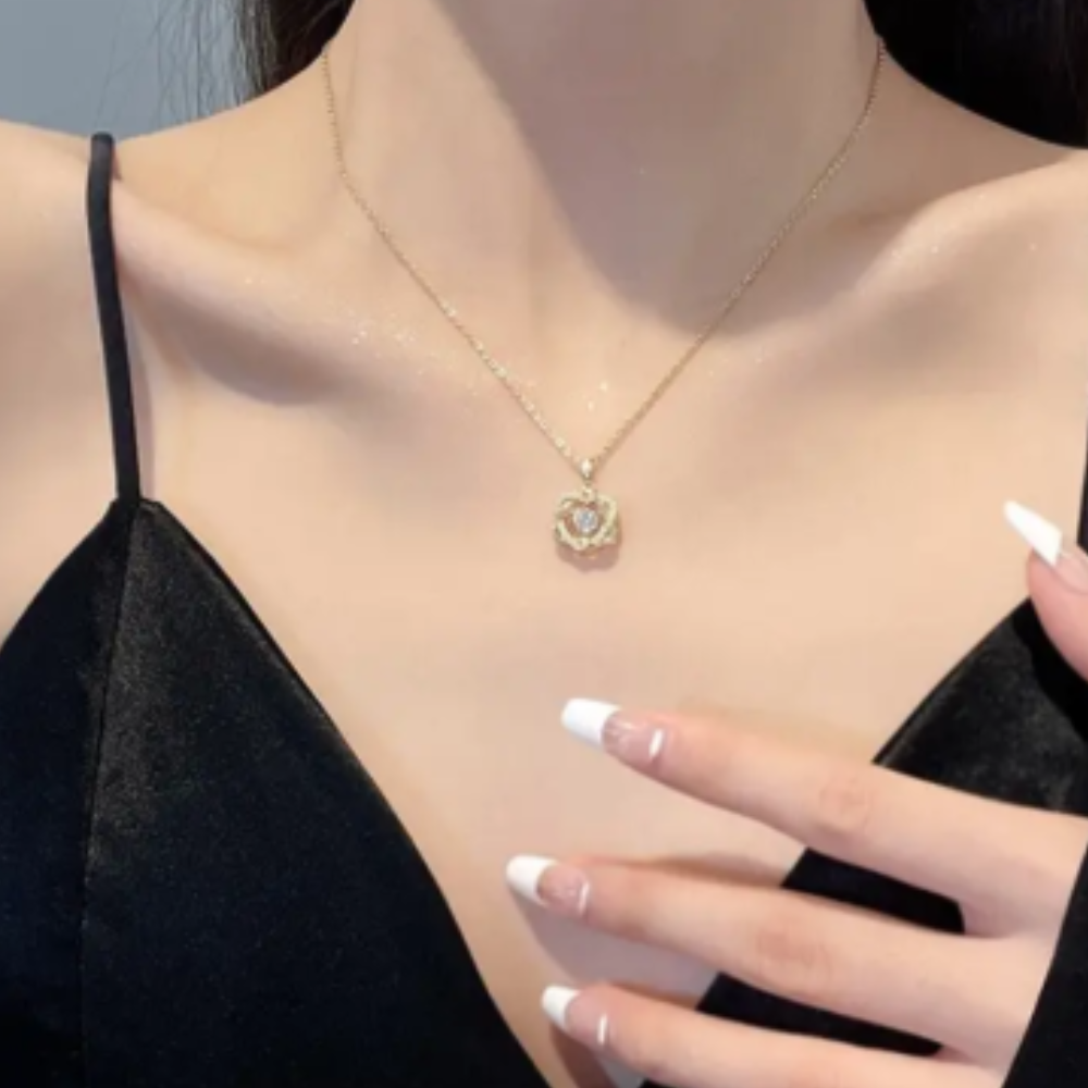 18K Gold Plated Zircon Heart Pendant Necklace