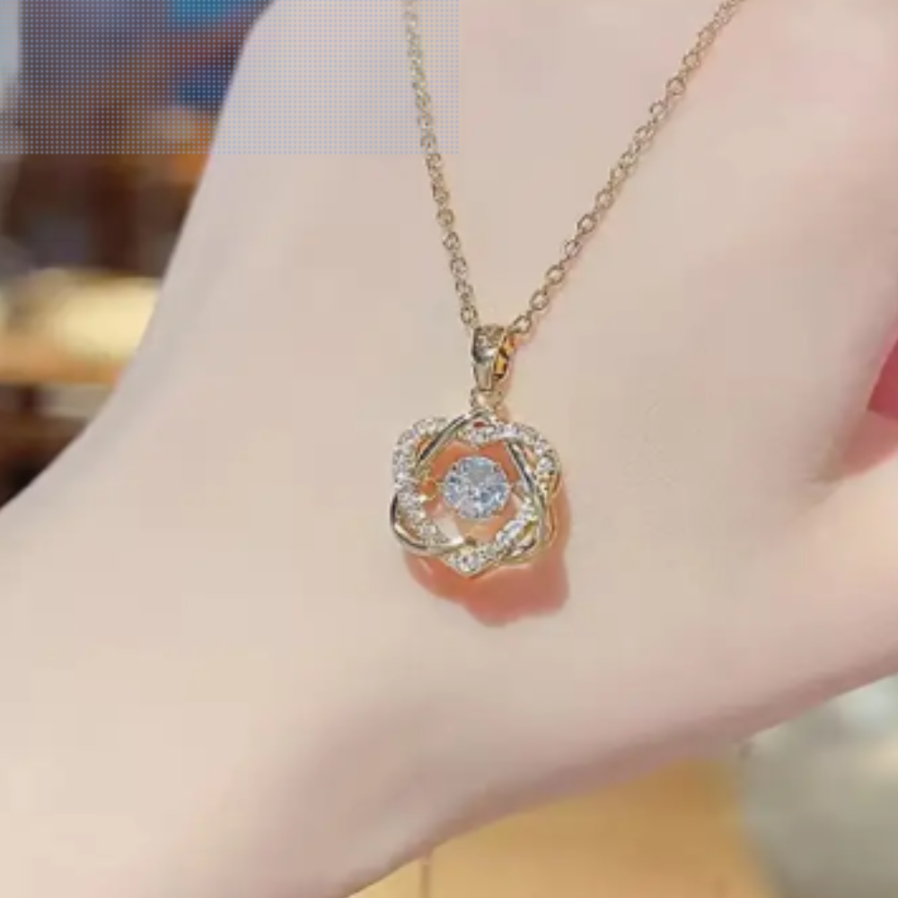 18K Gold Plated Zircon Heart Pendant Necklace