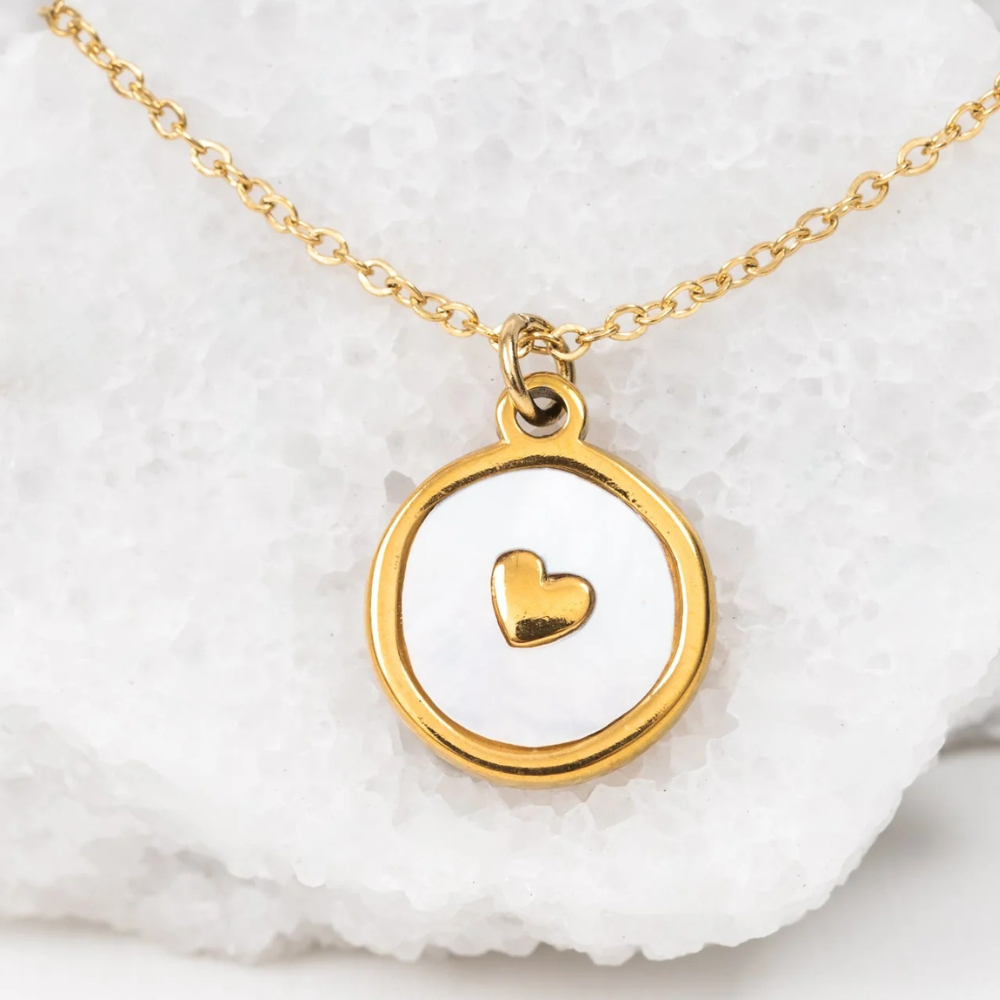 Gold Plated Retro Heart Pendant Necklace