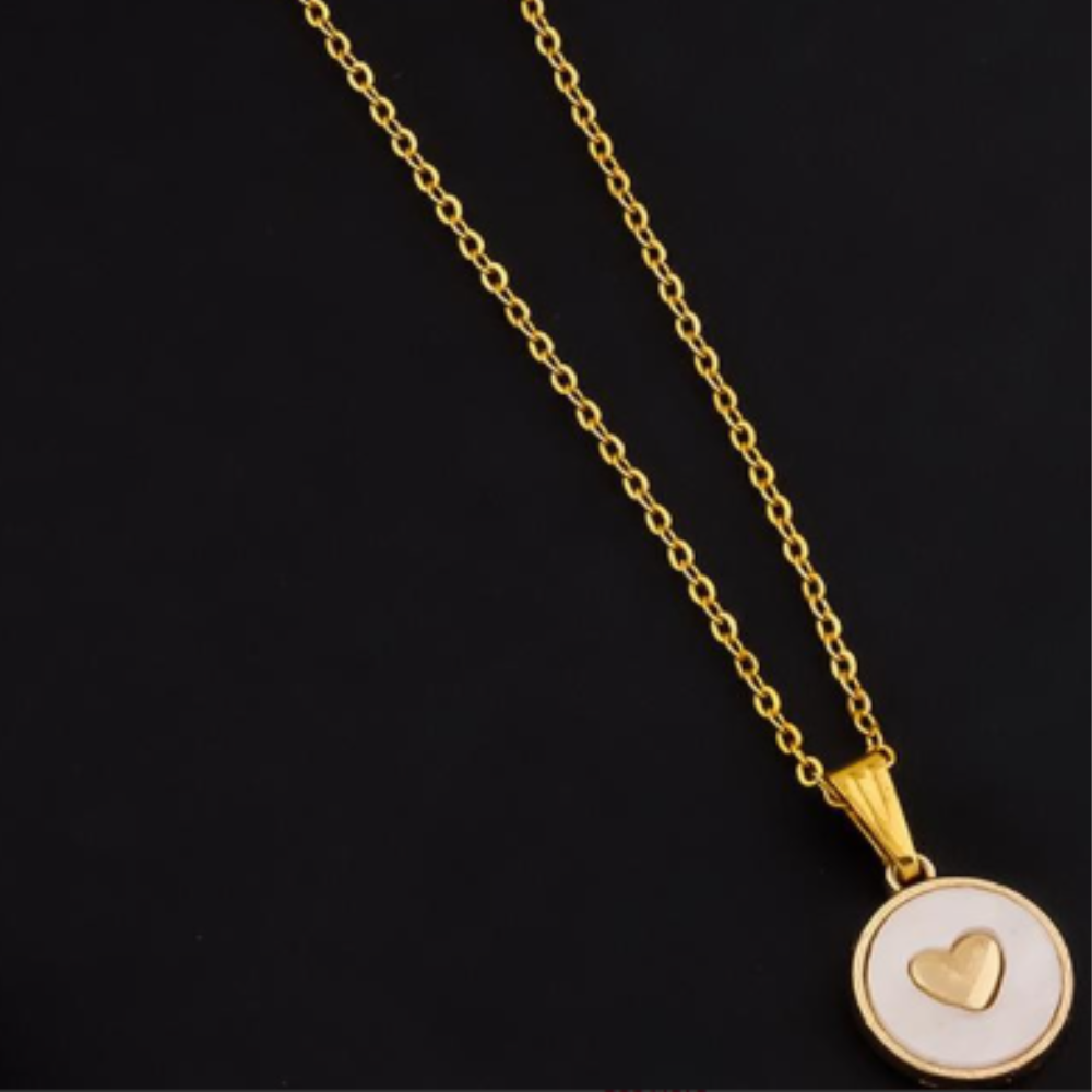Gold Plated Retro Heart Pendant Necklace