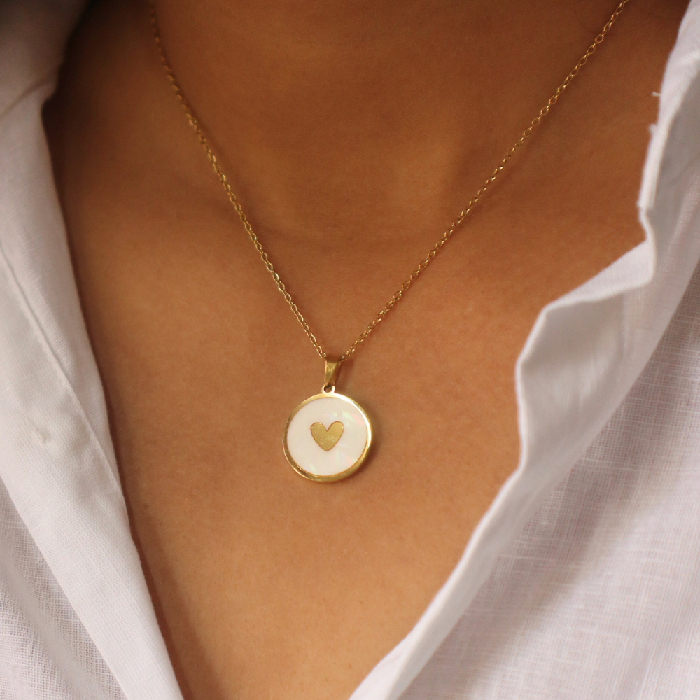 Gold Plated Retro Heart Pendant Necklace