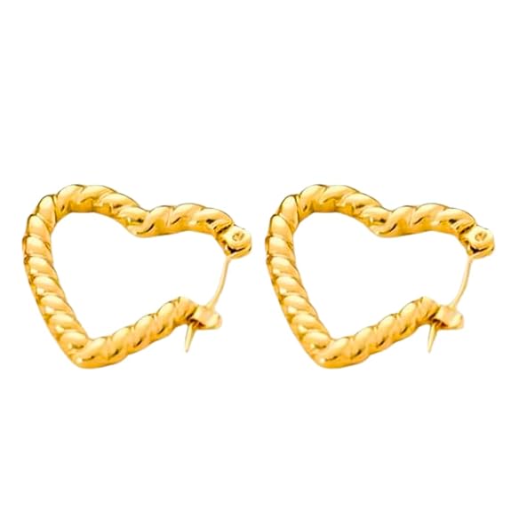 Stylish Trendy Dainty Heart Huggie Hoop Earrings 