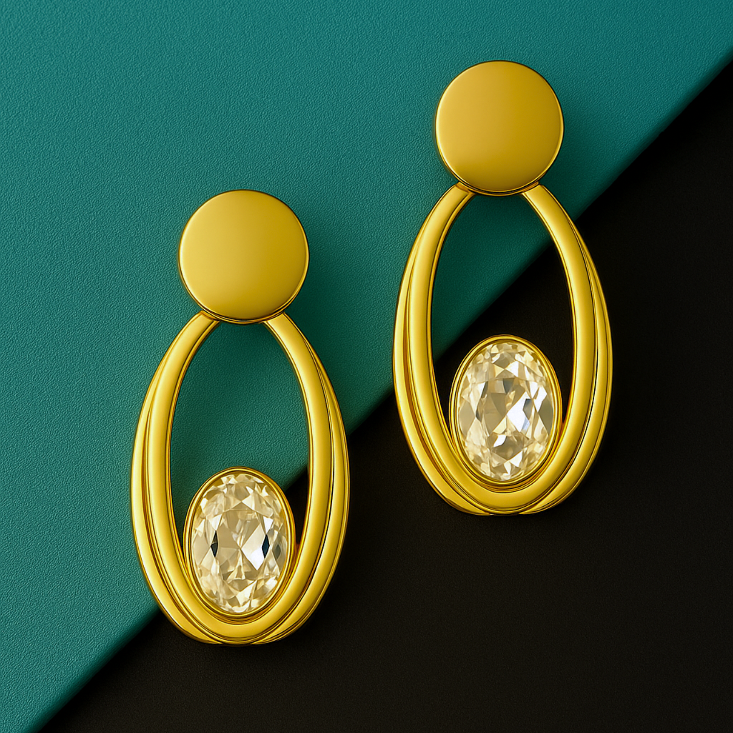PinkBox Gold Plated Zircon Earrings