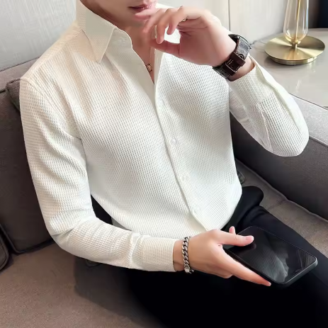 Men's White Long Sleeve Shirt