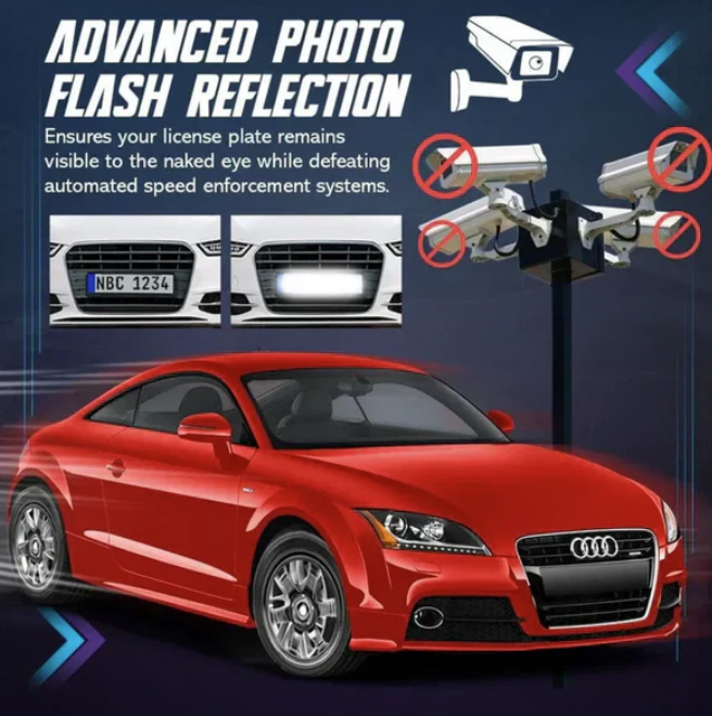Advanced Photo Flash Reflection License Plate Cover