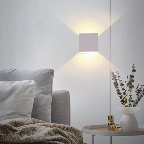 ED Wall Sconces 2Pack 6W Modern Indoor Wall Lamp, White Up Down Wall Mount Lights for Living Room Hallway Bedroom Decor