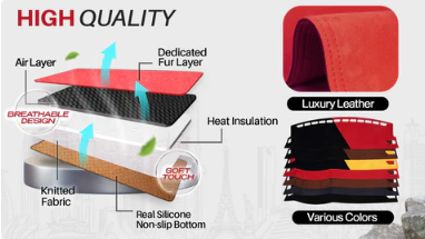 Apex Custom Fit Dashboard Mat Cover For Sedan, Hatchback, , MPV, Truck, SUV etc.